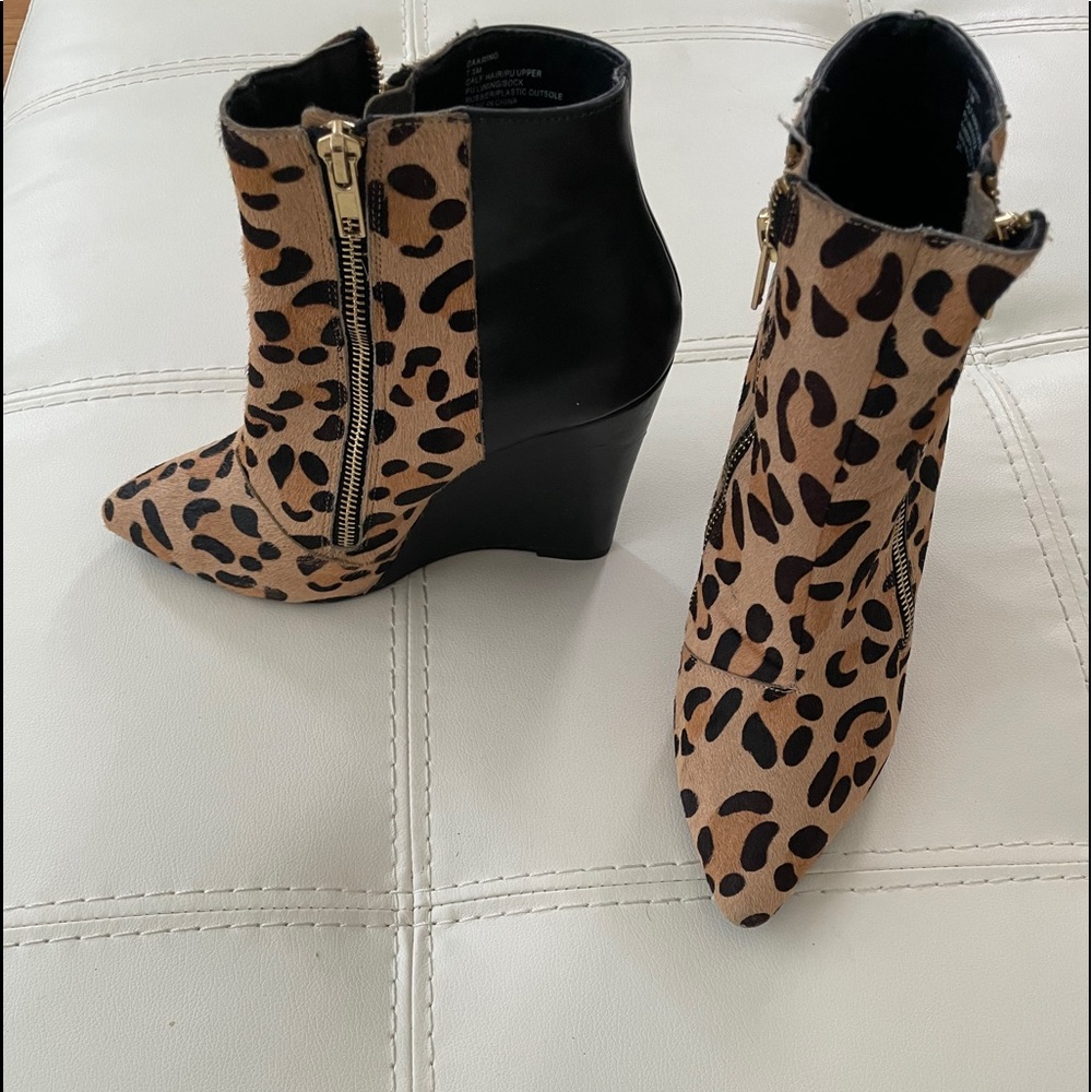 Steve Madden Leopard Ponyhair Booties